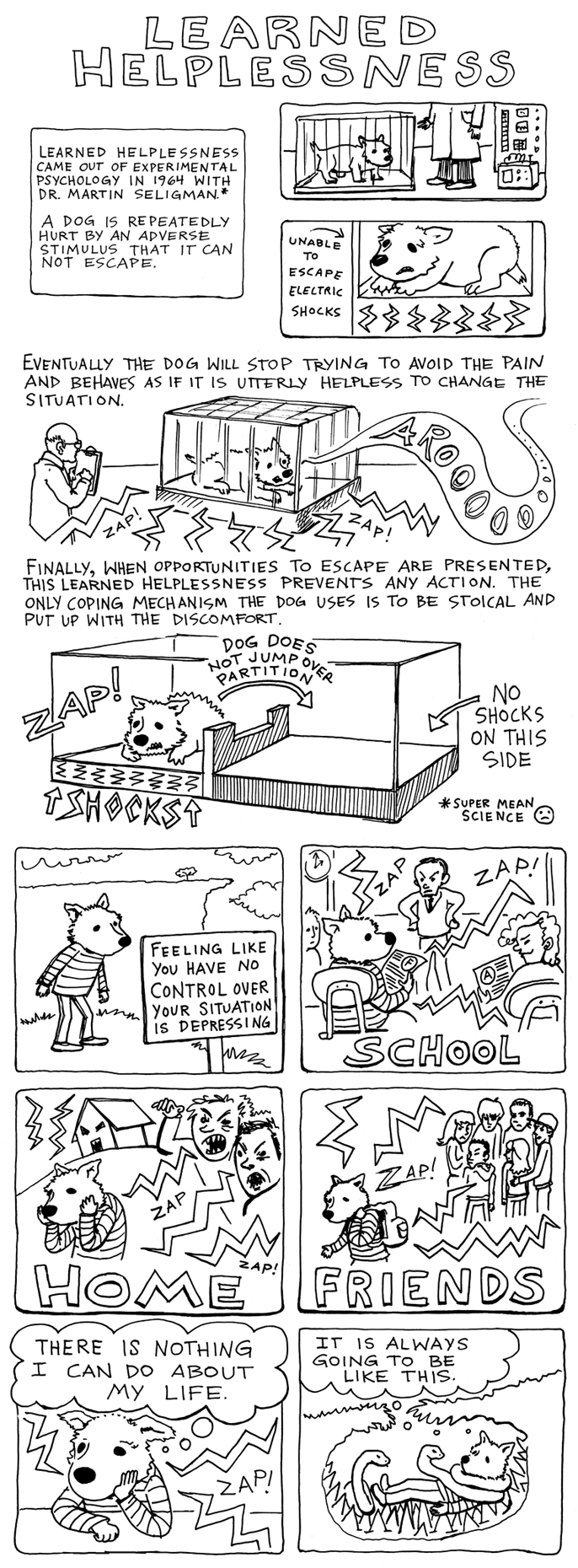 Cartoon by Cara Bean about Learned Helplessness Cartoon by Cara Bean about Learned Helplessness